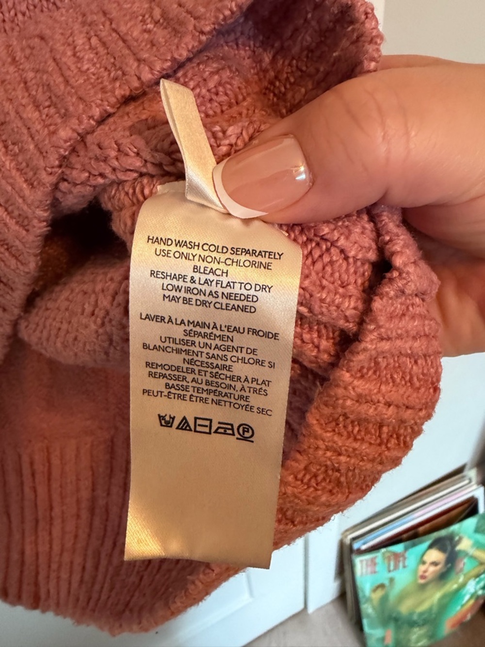 Free People Oversized V-Neck Sweater in Dusty Rose - Picture 5 of 5